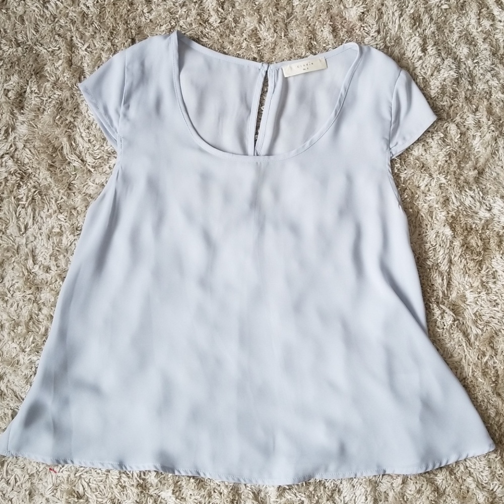 Elodie blue cap sleeve blouse